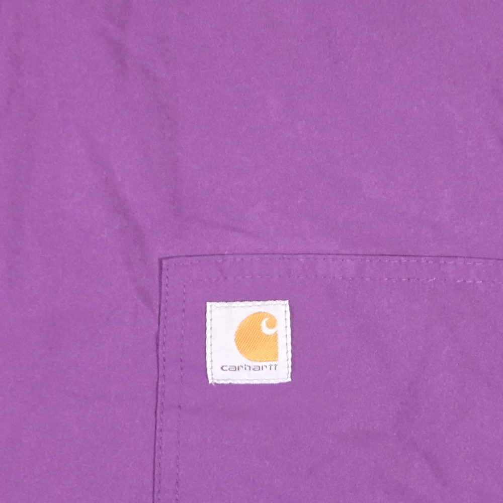 Carhartt Force Purple Scrub Top Size XL Short Sleeve V Neck Pockets - Picture 3 of 7